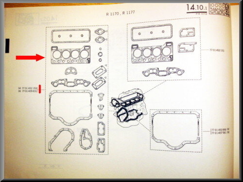 Motorpakkingset compleet R12 1289 cc (oude type).