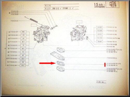 Joint (cale) de carburateur 65 mm/5mm