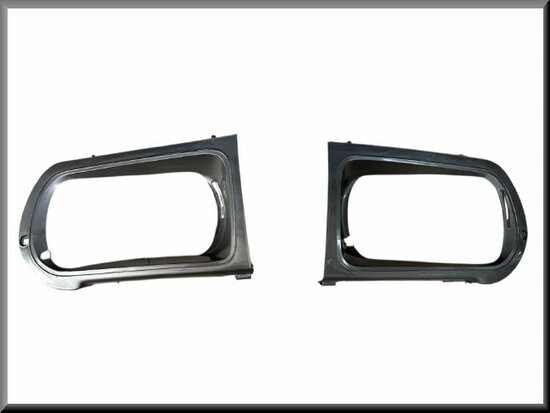 Set koplamp frames, hoogglans grijs.