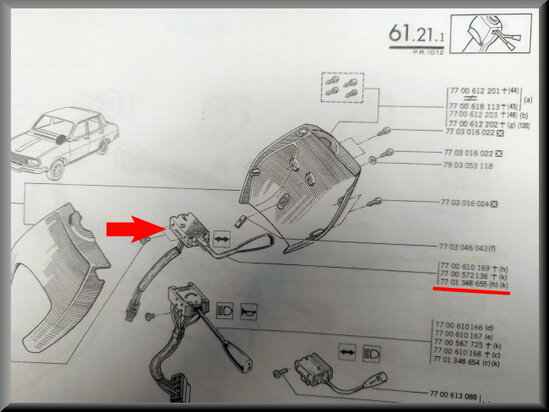 Richtingaanwijzer (New Old Stock).