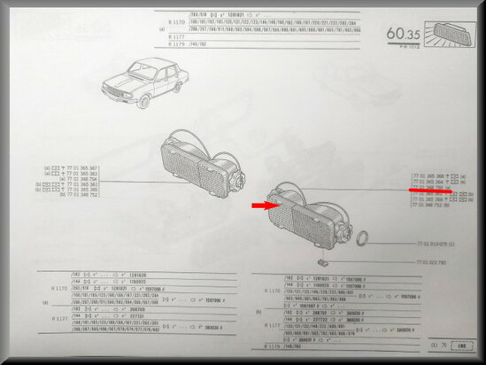 Stadslicht unit compleet links wit/wit CIBIE (New Old Stock)
