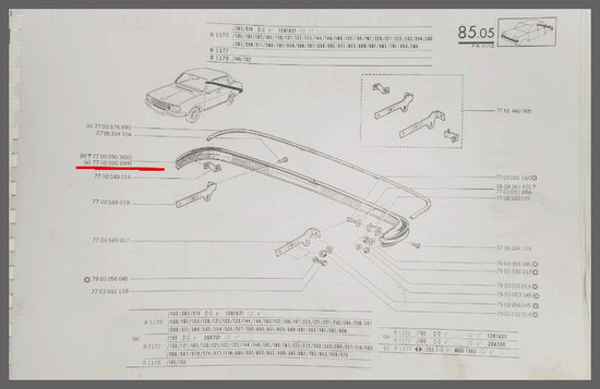 Bumper achterzijde R12 type 2 (New Old Stock).