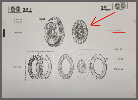 R12,17: Koppelingsplaat 215 mm (New Old Stock).