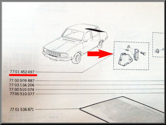 Achterklep slotvanger set (New Old Stock).