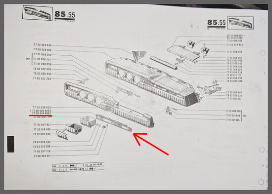 Dashboard sierlijst aluminium Gordini (New Old Stock).
