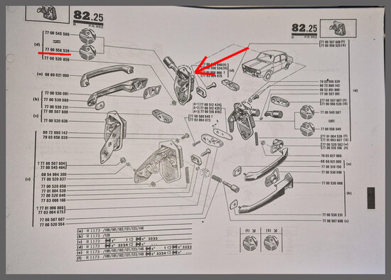 Portierslot achterzijde links (New Old Stock).