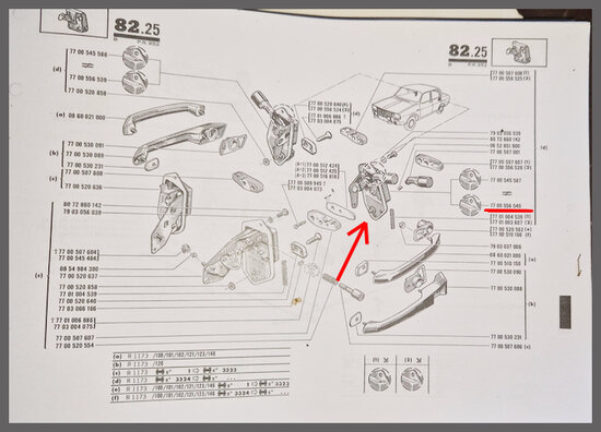 Portierslot achterzijde rechts (New Old Stock).