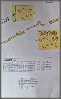 Bevestiging uitlaat set (New Old Stock).