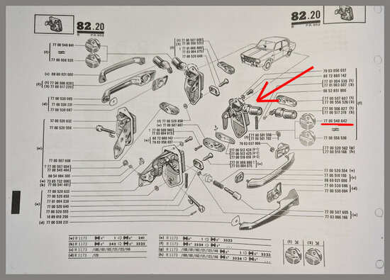 Portierslot voorzijde links (New Old Stock).