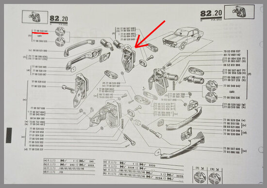 Portierslot voorzijde rechts (New Old Stock).
