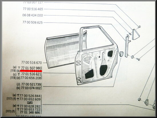 Portier rechts achter (New Old Stock).