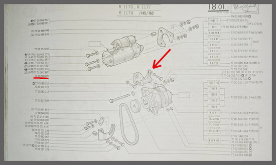 Steun dynamo (New Old Stock).
