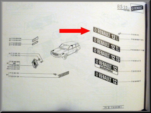 Bandeau avec logo « RENAULT 12 LL ». 