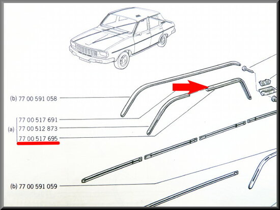 Roof strip rear left