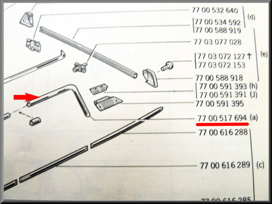 Dakgoot lijst rechts achter