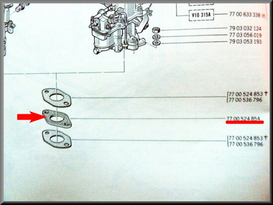 Carburettor insulation gasket 65 mm/5mm