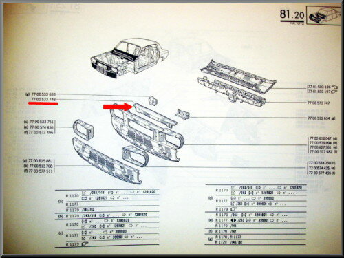 Front upper beam