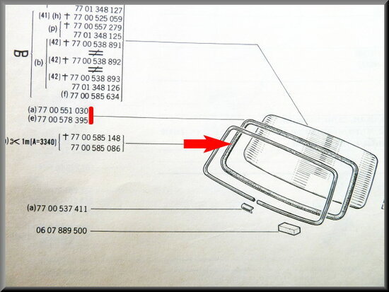 Windshield rubber (with space for locking profile)