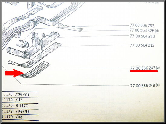 Chassis plaat links R12 Gordini