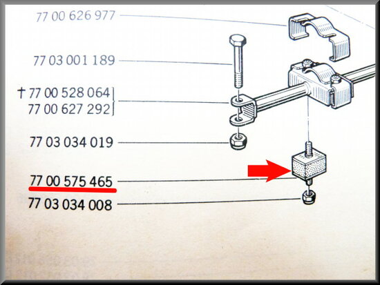 Silentbloc carré de fixation d'embrayage