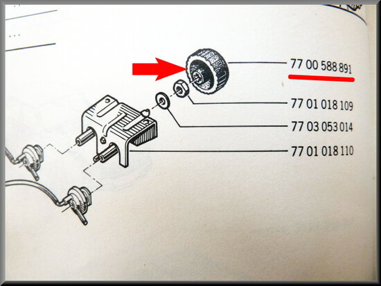 Headlight adjusting knob (used)