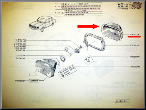 Plastic headlight housing right