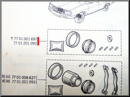 Repair set brake caliper 48mm.