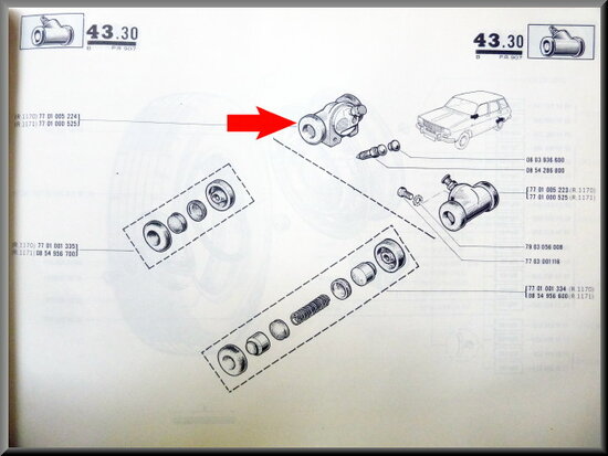 Wheel brake cylinder rear right Bendix DBA 