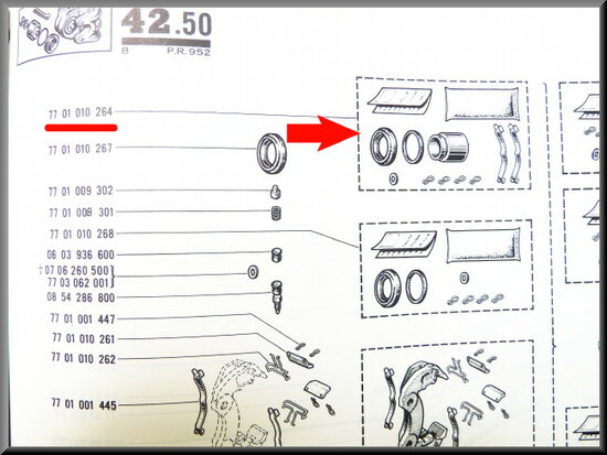 Kit de réparation étrier de frein avant 54mm