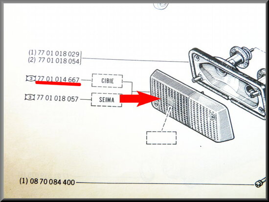 - Stadslicht reflector rechts wit/wit CIBIE