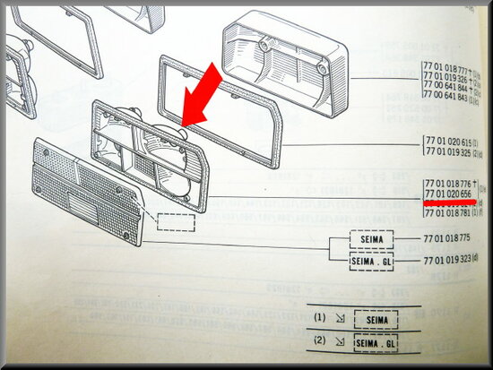 Taillight on the right SEIMA 20730.