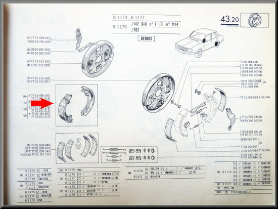 Brake shoes Bendix 