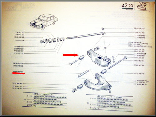 Rubber upper suspension arm 