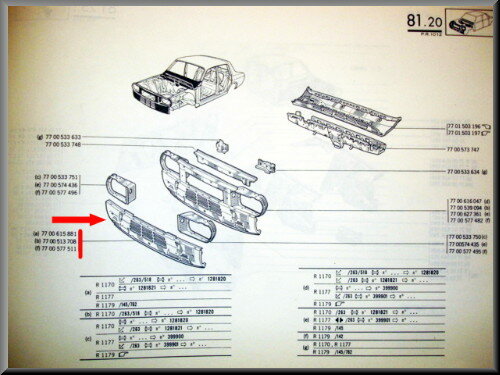 Lower front panel