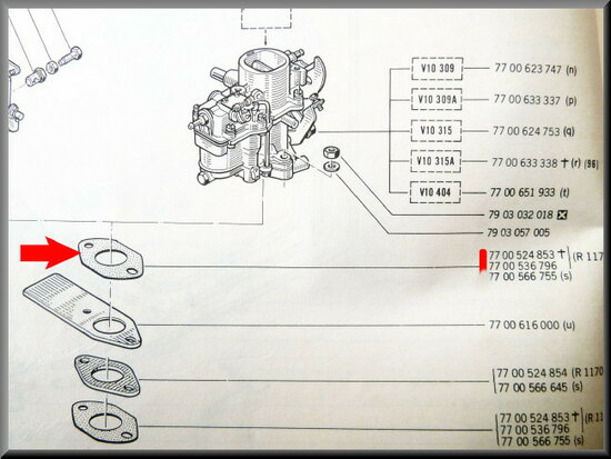 Carburateurvoet pakking (65mm)