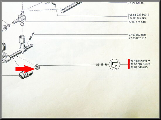 Schakelstang keerring (15x26x9 mm)