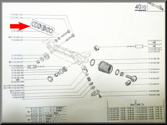 Steering house repair set 22mm