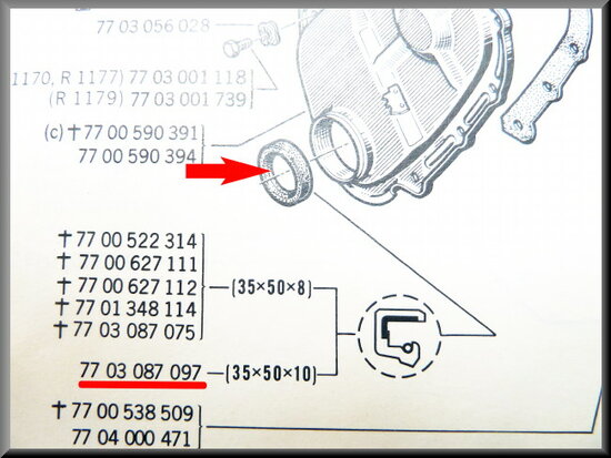 Crankshaft oil seal (35x50x10mm)