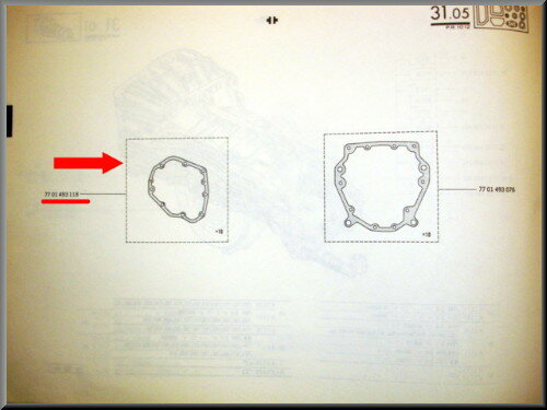 Gasket gear box