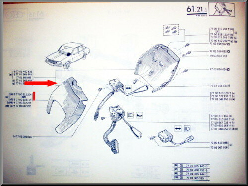 Cover steering column (used)