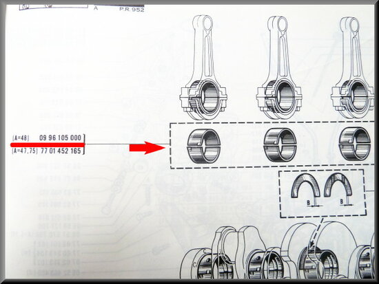 Connecting rod bearing set R12 Gordini (48mm, STD)