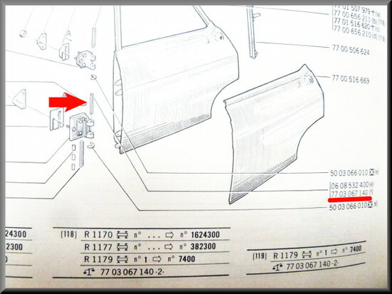 Hinge pin, length 75mm