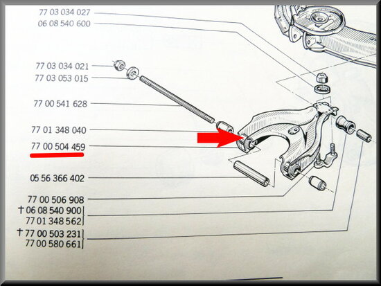 Wishbone control arm rear suspension