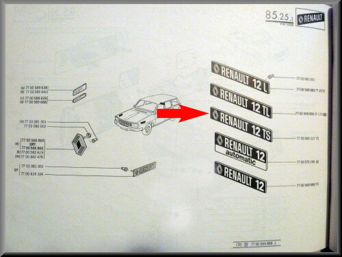 Emblem "Renault 12 TS"
