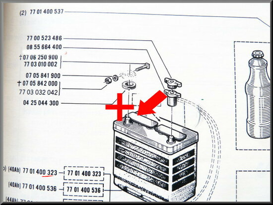 Battery terminal (positive)