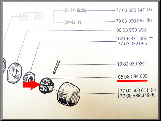 Back nut rear axle bearing 