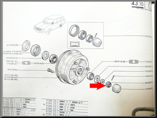 Back nut rear axle bearing 