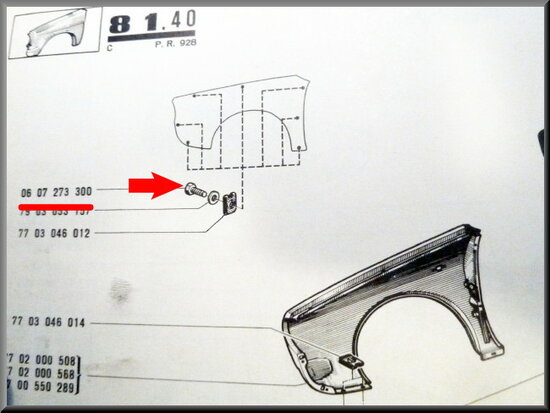 Vis pour l'agrafe de chassis