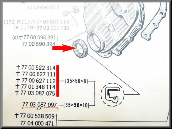 Crankshaft oil seal (35x50x8mm)