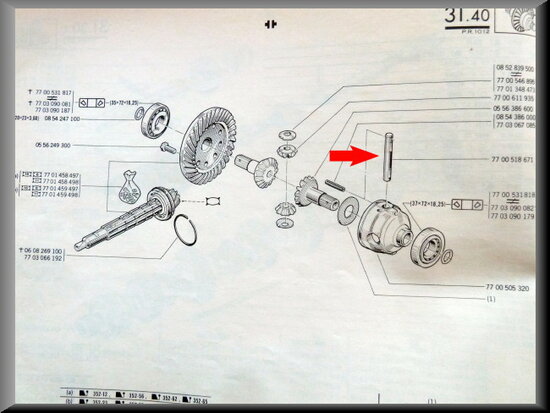 Differential lock pin